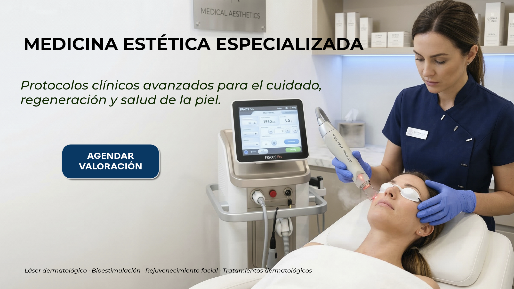 Tratamiento dermatológico con tecnología láser en clínica de medicina estética Phibel en Monterrey